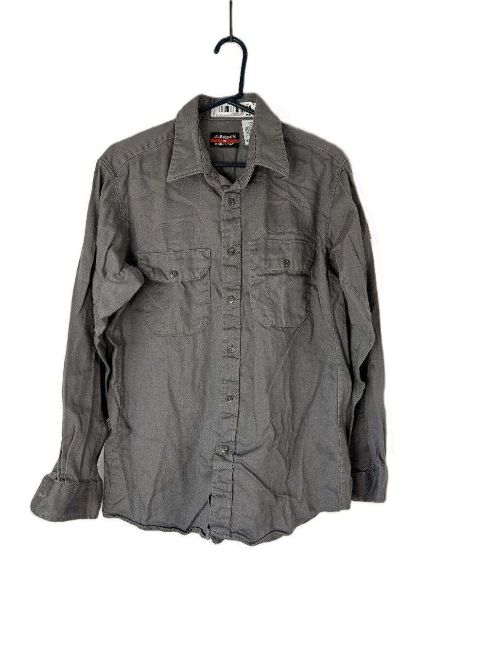 Bulwark Flame Resistant Button Up Work Shirt Gray L UL Certified